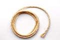 Coiled rope on a white background close up Royalty Free Stock Photo