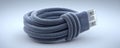 Coiled USB Cable with Unique Texture Royalty Free Stock Photo
