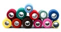 Coils of colored thread on a white background Royalty Free Stock Photo