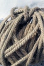 Coils of nautical rope skewer for background and texture Royalty Free Stock Photo