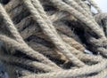 Coils of nautical rope skewer for background and texture Royalty Free Stock Photo