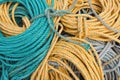 Coils of shipping ropes