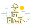 Coimbatore City - Clock Tower - Icon Illustration
