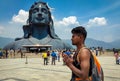COIMBATORE , INDIA - March 20, 2021: Adiyogi Shiva Statue - People Are Visiting And Praying Lord Shiva Statue in Isha Yoga. Royalty Free Stock Photo