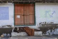 Coimbatore, tamil nadu, India-06-16-2019. Sadhu Baba sleeping on the street near the Perur Shiva temple.