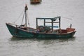 `Coimbatore, Tamil Nadu/India-15.07.2021:A single Fishing boat in Pondicherry