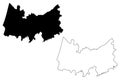 Coimbra District Portuguese Republic, Portugal map vector illustration, scribble sketch Coimbra map