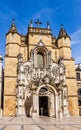 Baroque facade entrance of the Santa Cruz Momastery in Coimbra, Portugal