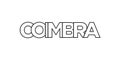 Coimbra in the Portugal emblem. The design features a geometric style, vector illustration with bold typography in a modern font.