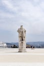 Coimbra, Portugal - July 16, 2019: Statue of King Joao III in the courtyard next to the Joanine Library Royalty Free Stock Photo