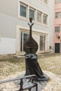 Coimbra, Portugal - June 11, 2018: Monument of a woman resembli