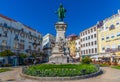 COIMBRA, PORTUGAL, MAY 20, 2019: Monument to Joaquim AntÃÂ³nio de Aguiar at Portagem square at Coimbra, Portugal