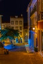 COIMBRA, PORTUGAL, MAY 20, 2019: Night view of a narrow street at the old town of Coimbra, Portugal Royalty Free Stock Photo