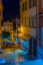 COIMBRA, PORTUGAL, MAY 20, 2019: Night view of a narrow street at the old town of Coimbra, Portugal Royalty Free Stock Photo
