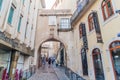 COIMBRA, PORTUGAL - OCTOBER 13, 2017: Narrow alley in the center of Coimbr Royalty Free Stock Photo