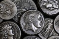 Coin with Alexander the Great portrait and Ancient Greek coins