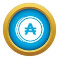 Coin austral icon blue vector isolated