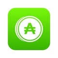 Coin austral icon digital green