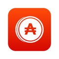 Coin austral icon digital red