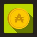 Coin austral icon, flat style