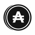 Coin austral icon, simple style