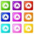 Coin austral icons 9 set