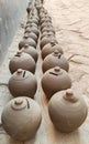 Coin box called Gullak drying in sunlight, Indian village life, clay business