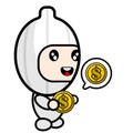 Coin bubble garlic costume mascot