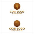 Coin business financial spartan symbol logo design Royalty Free Stock Photo