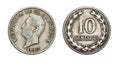 Coin 10 centavo. 1967 . Salvador Royalty Free Stock Photo