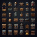 coin chest medieval game ai generated
