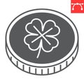 Coin clover glyph icon