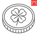 Coin clover line icon