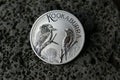 Coin collection. Australian pure silver investment coin 1 dollar Kookaburra 2023.