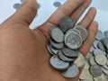 Coin collection.pile of coin.