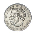 COIN 1 CORONA 1973 SWEDEN GUSTAF VI ADOLF SVERIGES KONUNG Royalty Free Stock Photo