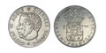 COIN 1 CORONA 1973 SWEDEN GUSTAF VI ADOLF SVERIGES KONUNG Royalty Free Stock Photo