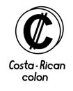 Coin with costa-rican colon sign