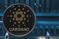 Coin cryptocurrency ADA against the numbers of the arithmometer. Cardano