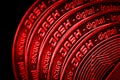 The coin cryptocurrency Dash closeup on red black background. Royalty Free Stock Photo