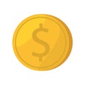 Coin dollar isolated icon Royalty Free Stock Photo