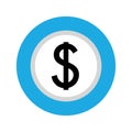 Coin dollar isolated icon Royalty Free Stock Photo