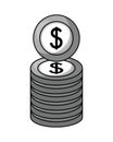 Coin dollar isolated icon Royalty Free Stock Photo