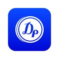 Coin drachma icon digital blue