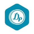 Coin drachma icon, simple style