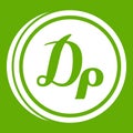 Coin drachma icon green