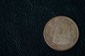 Coin in five euro cents on a dark background Royalty Free Stock Photo