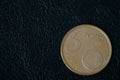 Coin in five euro cents on a dark background Royalty Free Stock Photo