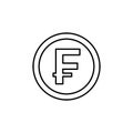 coin franc icon. Element of mobile banking for smart concept and web apps. Thin line coin franc icon can be used for web and