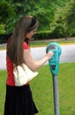 Coin Goes in Parking Meter
